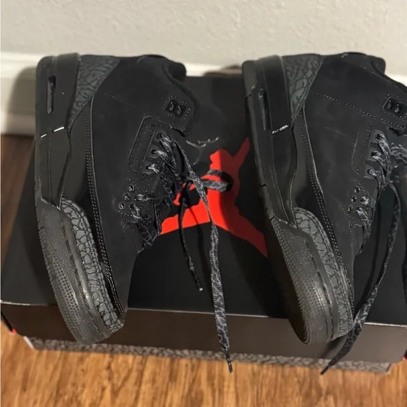 Black Cat Jordan Kids Sneakers in Black and Gray